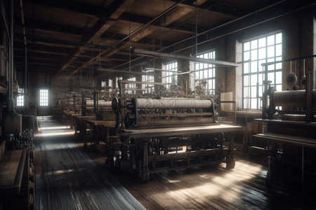 纺织厂的机器图片