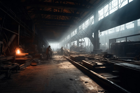工厂的机械和工人高清图片
