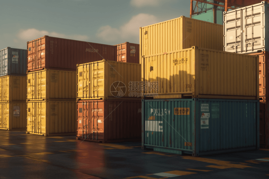 港口的运输集装箱图片