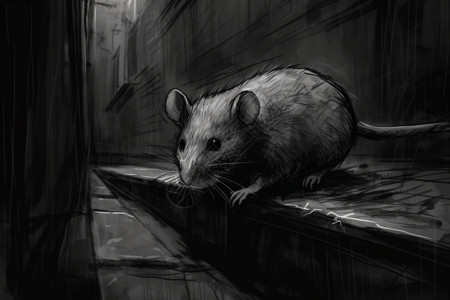 老鼠的插画背景图片