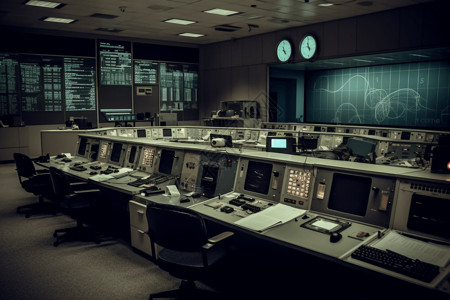 电脑火箭发射火箭发射控制室背景