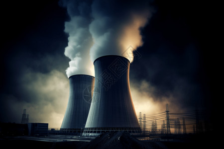 核电站大烟囱高清图片
