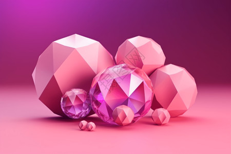 粉色珠宝渐变粉色钻石球背景设计图片