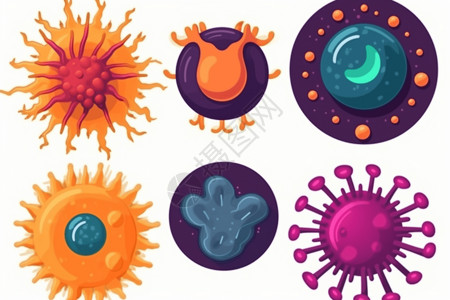 病毒细菌插图图片