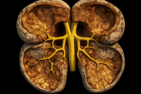 肾上腺3D图背景图片