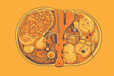 医疗导管胰腺插画