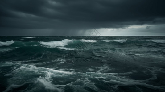 暴风雨前夕的海面海域高清图片素材