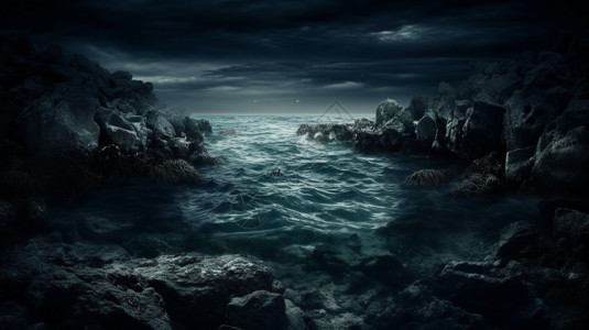 波涛汹涌的海洋神秘高清图片素材