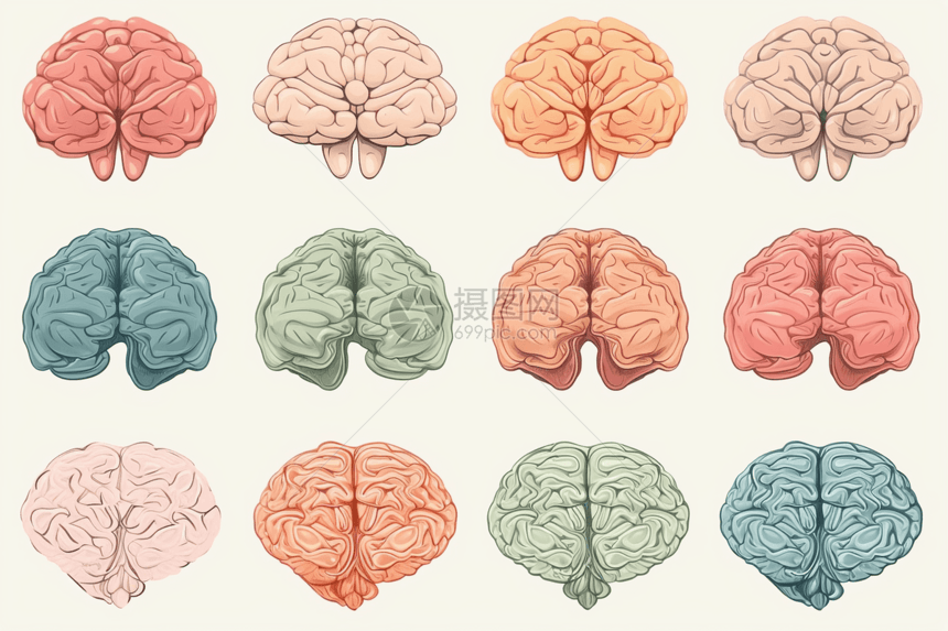 大脑平面插图图片