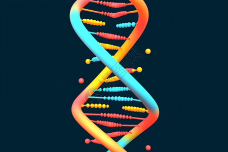 基因链三维结构图展示插画