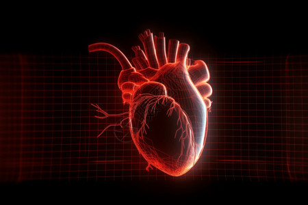 医学科普心电图上的一颗心脏设计图片
