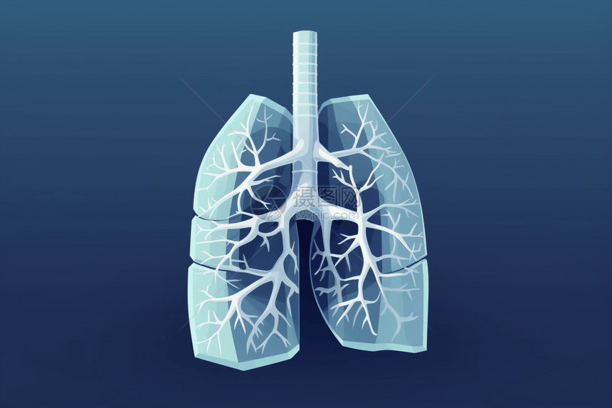 肺部透视插画图片