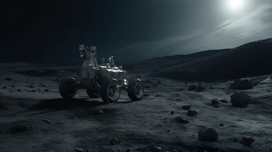 月球车在月球行驶图片