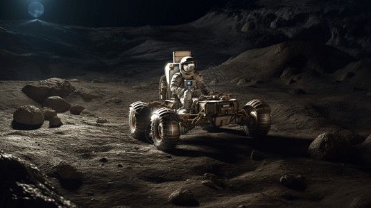 月球车探险背景图片