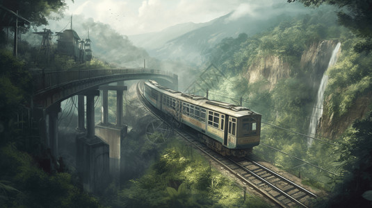 山区景观的铁路图片