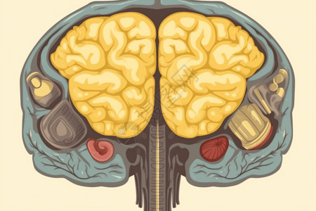 大脑解刨图背景图片