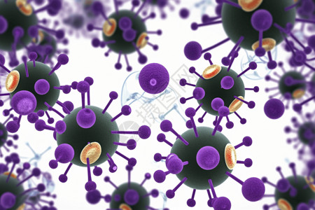 紫色病毒群医疗高清图片素材