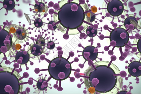 紫色病毒细胞背景图片