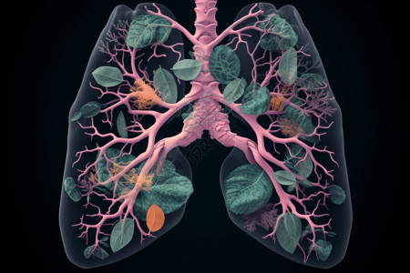 保健医学肺呼吸系统背景图片