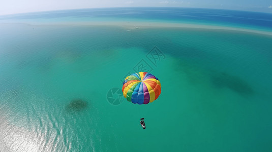 彩色降落伞在天空图片