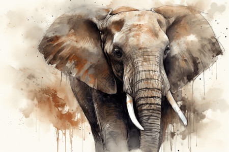 大象的插画图片