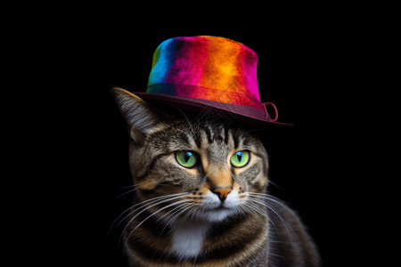 带着帽子的猫咪图片
