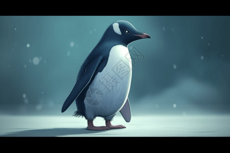 南极可爱的企鹅背景图片
