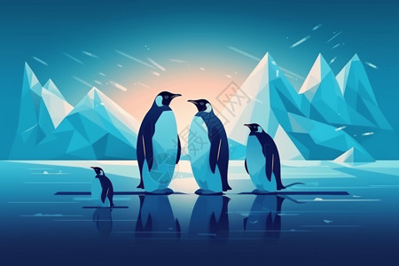 冰面上的企鹅背景图片