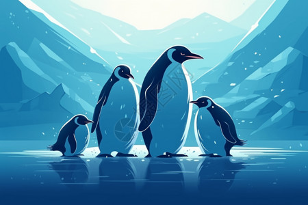 南极的企鹅背景图片