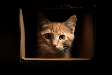 盒子里的小猫背景图片