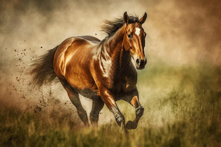 大自然奔跑的马背景图片