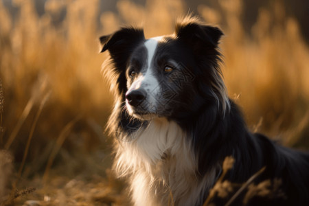 户外的边境牧羊犬背景图片