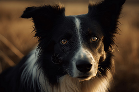 乡村的牧羊犬特写背景图片