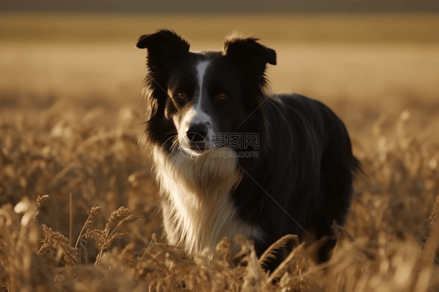 边境牧羊犬在乡村图片