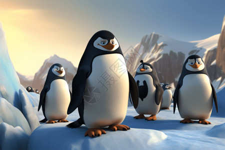 南极可爱的小企鹅背景图片