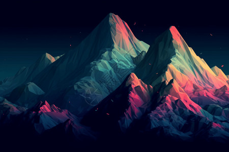 彩色起伏的山脉背景图片