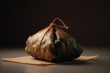 传统粽子的侧视图背景图片