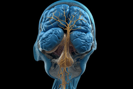 垂体前叶人体垂体的特写视图设计图片