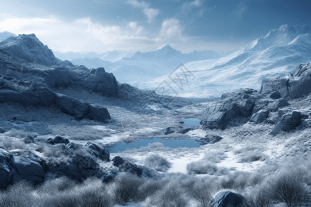 冬季雪山的风景图片