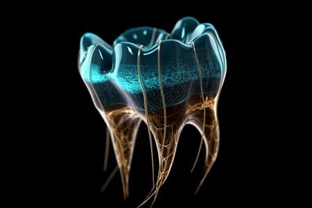 钉牙釉质3D牙釉质和神经设计图片