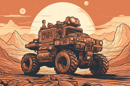 探索车火星探测器插图插画