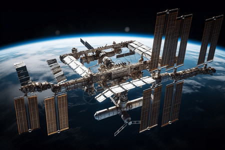 国际空间站3D设计图航天高清图片素材