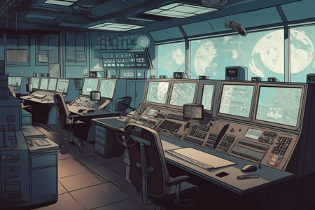 火箭发射控制室插图图片