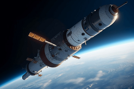火箭的有效载荷成功地部署到太空中，例如飞往遥远星球的卫星或航天器。，高清设计图片