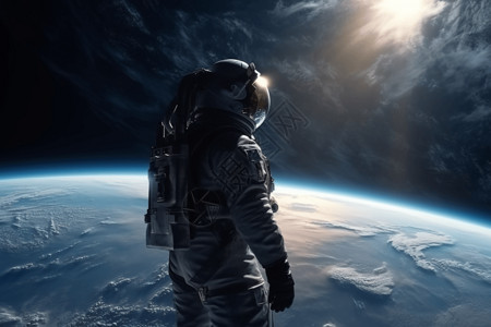 宇航员在太空行走中场景宇宙高清图片素材