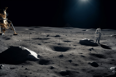 登月透视航空高清图片素材