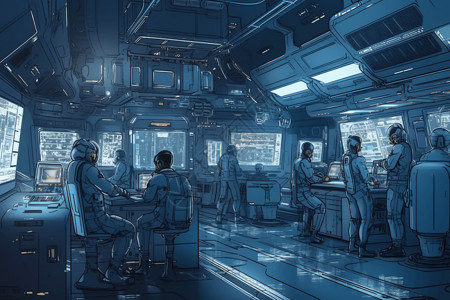 动漫实验素材宇航员在进行零重力实验插图插画