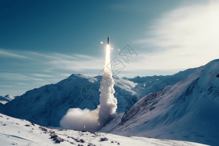 雪山发射的火箭图图片