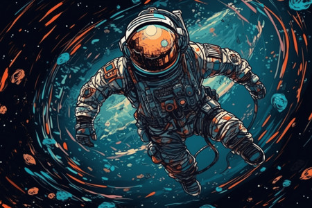 宇航员的插图背景图片