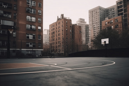 城市的篮球场图片
